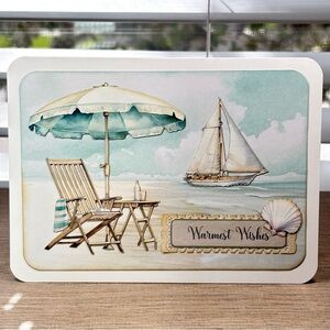 Handmade Beach “Warmest Wishes” Greeting Card